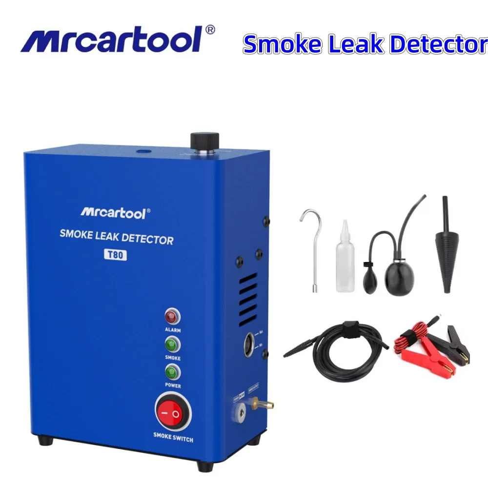 MR CARTOOL T80  Car Smoke Machine Built-in Air Pump Leak Detector 12V DC EVAP Vacuum Diagnostic Tester for Pipe System, Vacuum Leaks Test