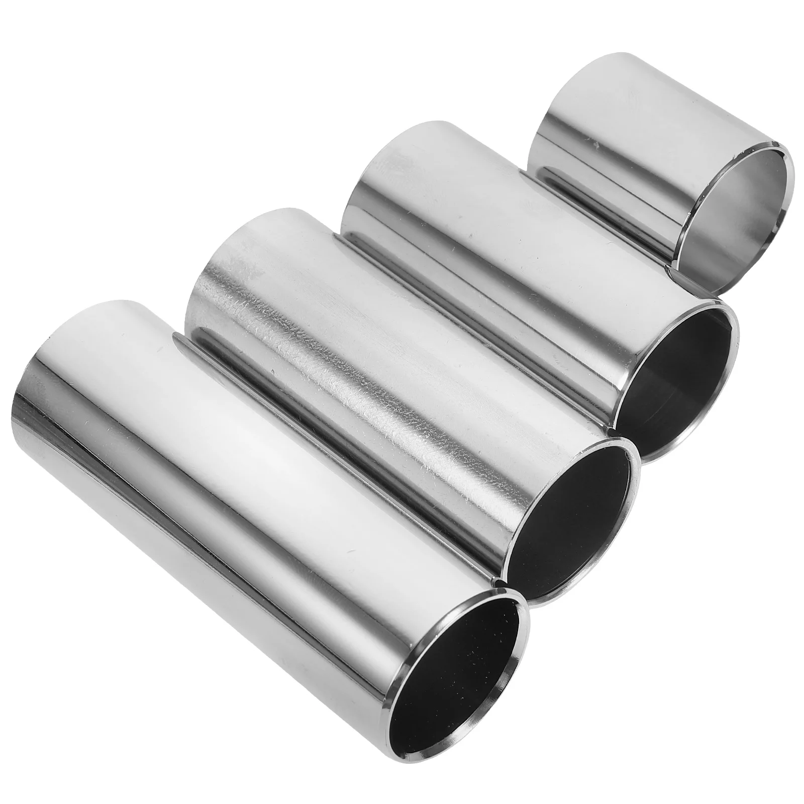 

4Pcs Stainless Steel Guitar Metal Slides for Acoustic Electric Bass Guitar 28Mm 51Mm 60Mm 70Mm Finger Protectors