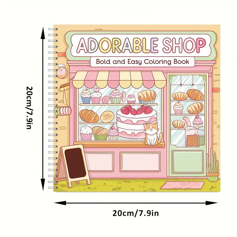 Coloring Book Adorable Shop for Adult Colouring Book, Birthday Day Gift, Back to School Supplies, Adults Cute Drawing Book
