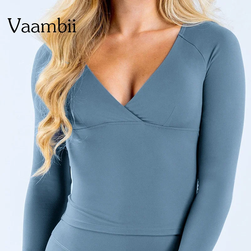 

Топ Origin с длинным рукавом и v-образным вырезом для занятий спортом на открытом воздухе, одежда для бега и фитнеса, женские тонкие рубашки для йоги с v-образным вырезом и длинными рукавами