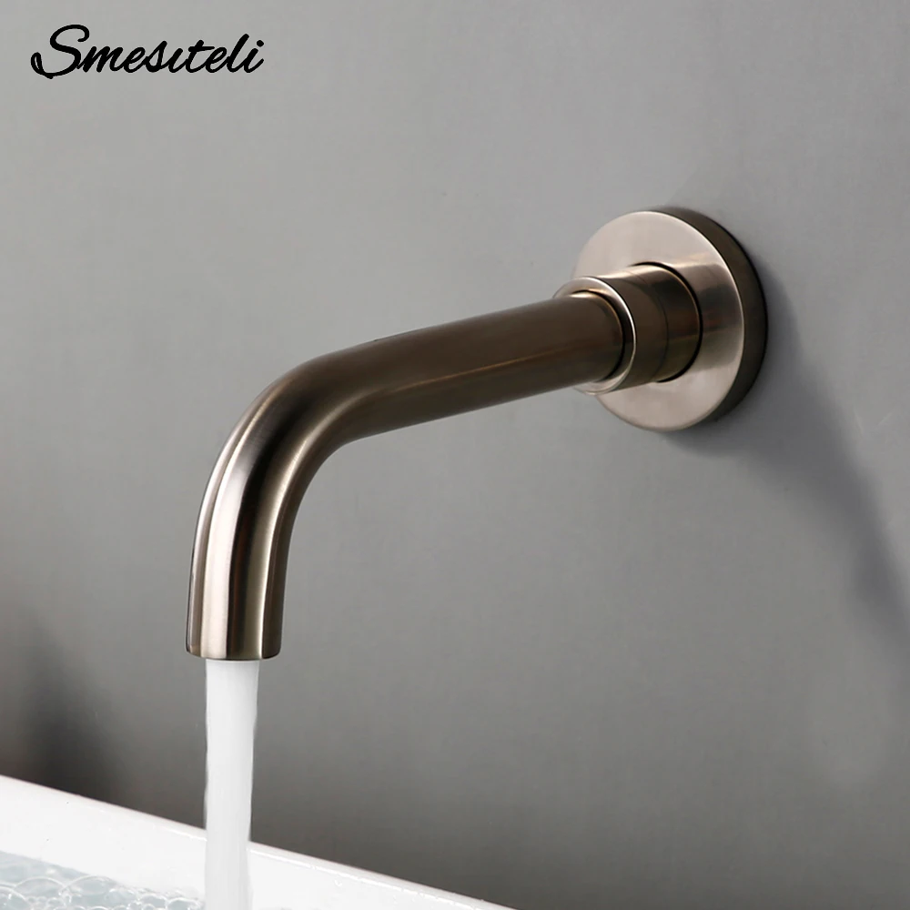 Basin Sink Faucet Bathroom Water Tap Spout Smesiteli Brass Brushed Chrome Vanity Tapware