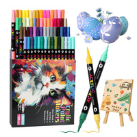 24/48/72/96/120 Colors Acrylic Paint Markers Set –Dual-Tip Pens for Rock Painting, Crafts & Artwork – Vivid, Quick-Dry Pigment