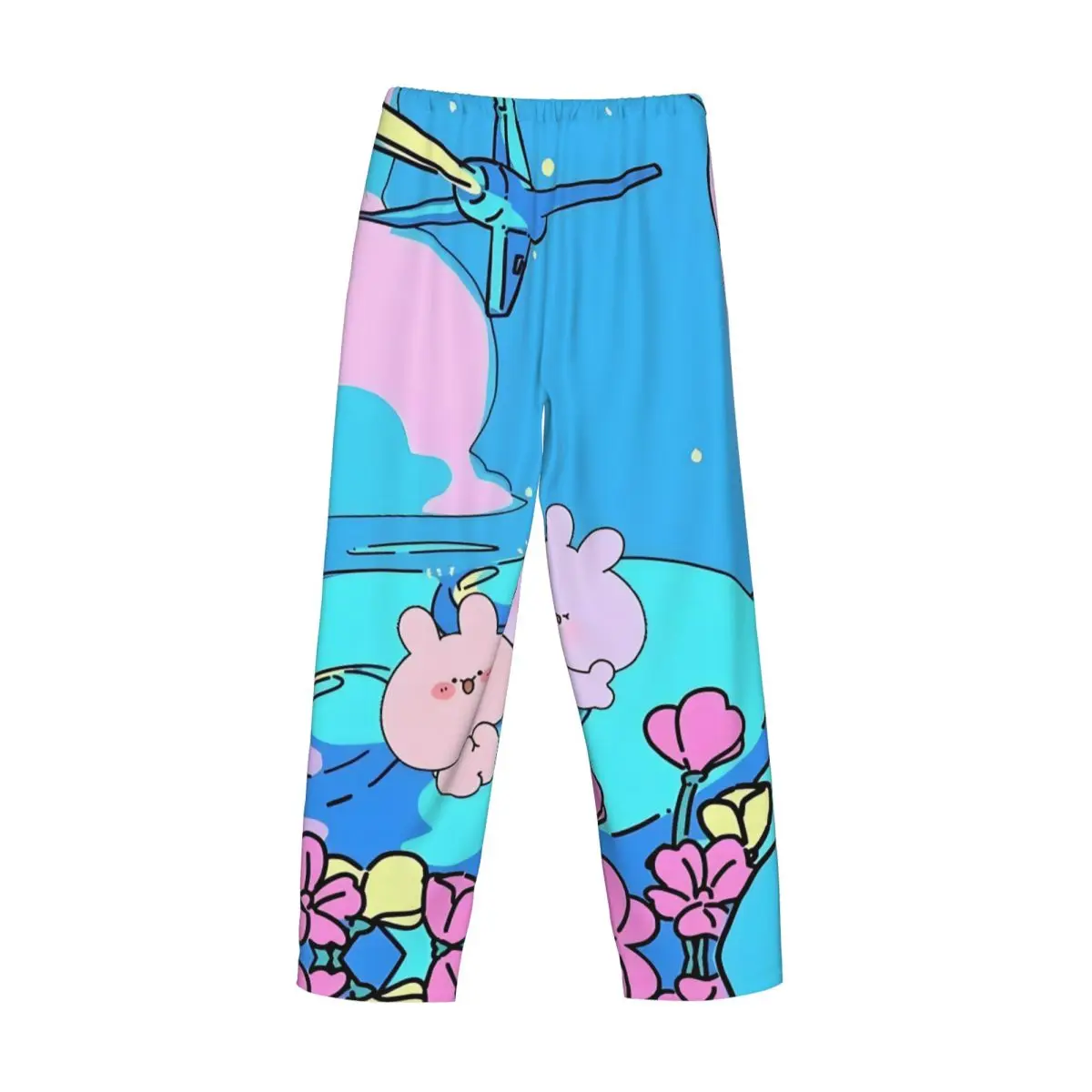 Custom Cartoon A-Asamimichans Cute Pajama Pants Sleepwear Men Elastic Waistband Sleep Lounge Bottoms with Pockets view 4