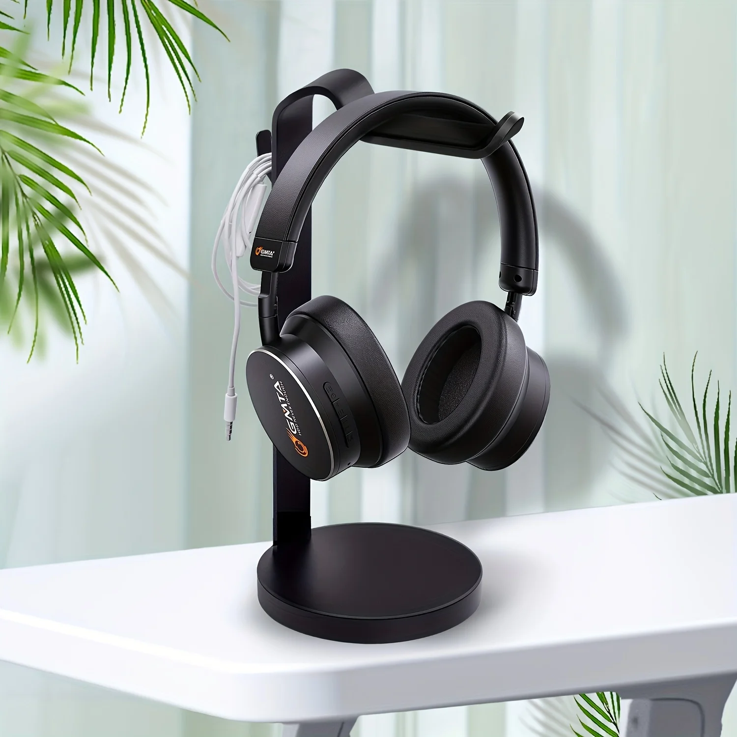 Aluminum Alloy Headphone Stand, Desktop Gaming Headset Holder With Cable Clips, Wire Organizer For Over‑ear Headphones - view 2