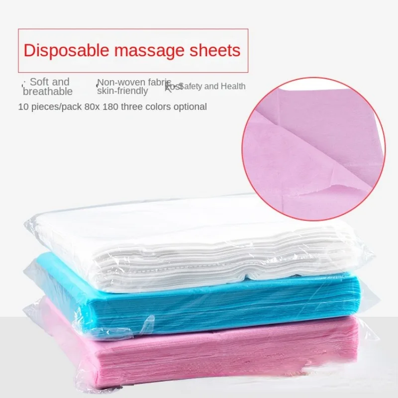 

10pcs/pack 80cm*180cm Non Woven Disposable Bed Sheet Spa Massage Breathable Solid Bed Cover Travel Business Hotel Hospital Sheet