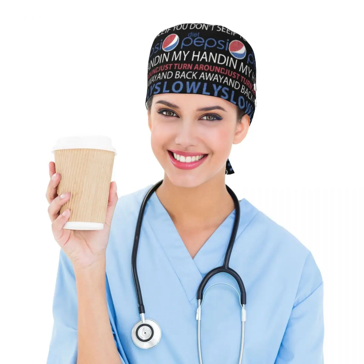 Thinking Bout You Pepsi Max Scrub Hat Doctor Working Surgical Cap Men Women Adjustable Nursing Caps for Dentist
