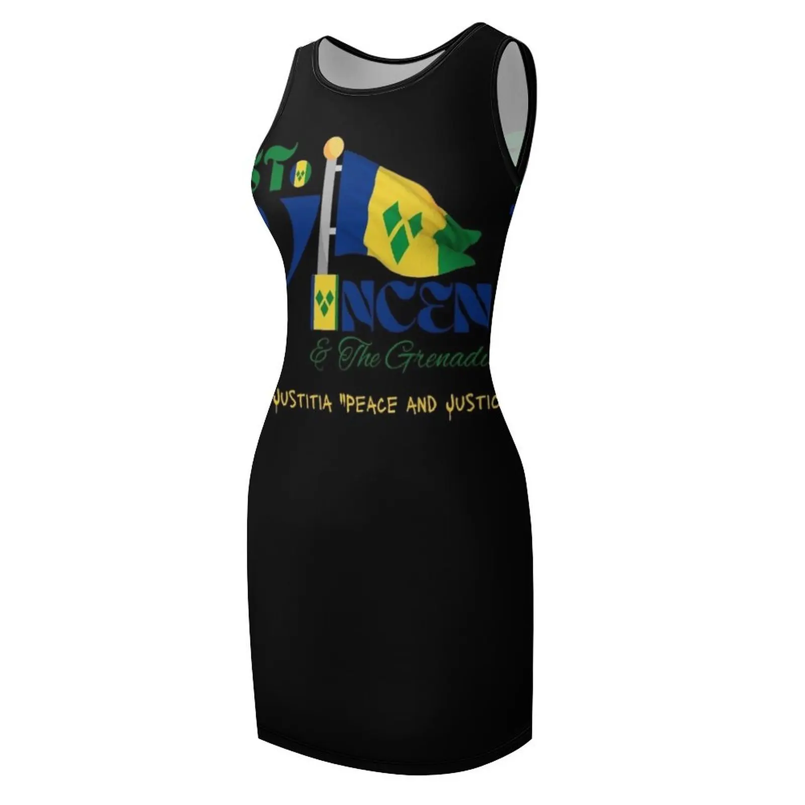 ชุดเดรสแขนกุดลาย St. Vincent Motto ชุดเดรสฤดูร้อนสำหรับผู้หญิง ปี 2025 ชุดเดรสสำหรับงานพรอม ชุดเดรสฤดูร้อนสำหรับผู้หญิง ปี 2025 ชุดเดรสสำหรับผู้หญิง