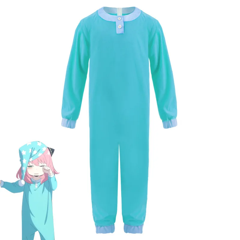 Adult Kids Pajamas Anime SPY×FAMILY Anya Forger Cosplay Costume Children Jumpsuit Piece Pajamas Cute Hat Home Clothes