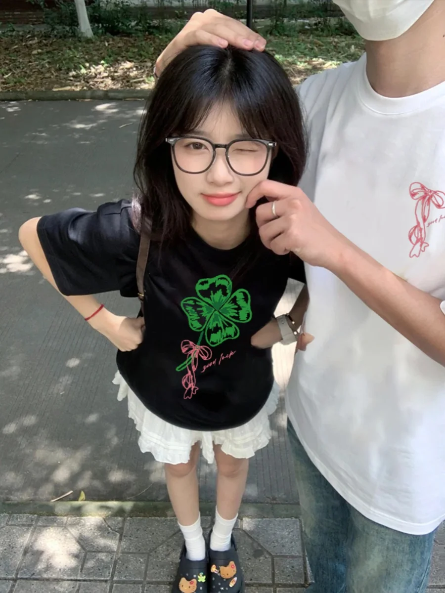 Lustige Grafik gedruckt T-Shirt Frauen drucken T-Shirt Mode neue Mode o Hals Tops drucken koreanische Bewertungen viele Kleidung