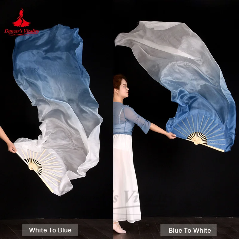 100% Pure Natural Silk Fan Veils for Women Belly Dancing Performance Fan Belly Dance Costumes Girl\'s Accessories Fans