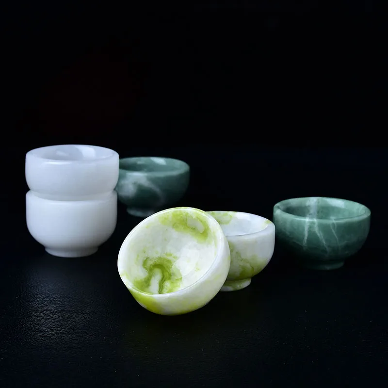 1PC Natural Crystal Jade Bowl, Crystal Cup, Cauliflower White Jade Bowl, Natural Crystal Quartz Cup - Degaussing Bowl Home Decor