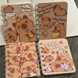 Cartoon capibara A7 Coil Notebook Mini Pocket Stationery Notebook Journal Message Book forniture per ufficio Back To School Gift