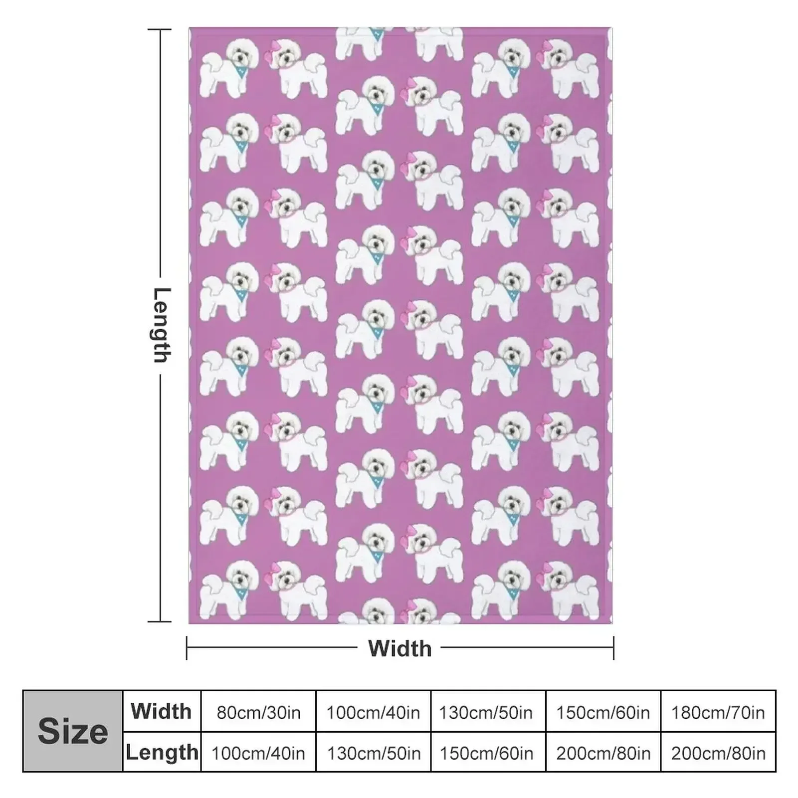 Bichon Pair on purple Throw Blanket Cute For Decorative Sofa Quilt funny gift Soft Beds heavy to sleep Blankets