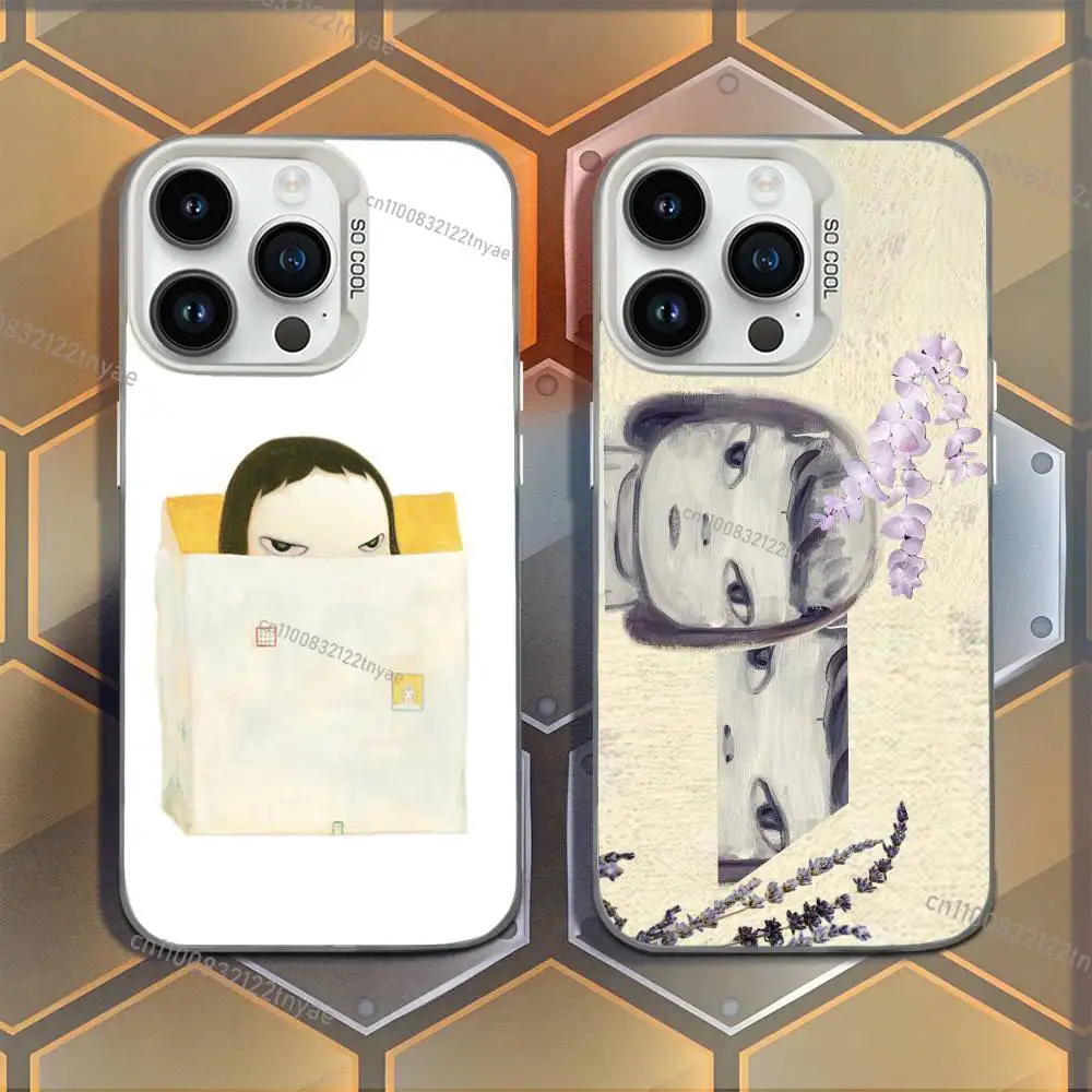 

Cute Y-Yoshitomo Nara Phone Case For iPhone 17,16,15,14,13,12,11,Mini,Pro,E,MAX White Candy Matte Shockproof Cover