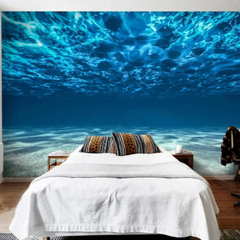 Custom Wall Mural Wallpaper Ocean Deep Sea Landscape Wall Painting Bedroom Living Room Background Photo Papel De Parede Tapety