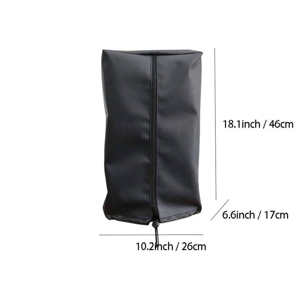 Leather Beer Faucet Dust Protector Cover - Fits One or Two Faucets - 46x26x17cm Black Modern Style with Drawstring Base