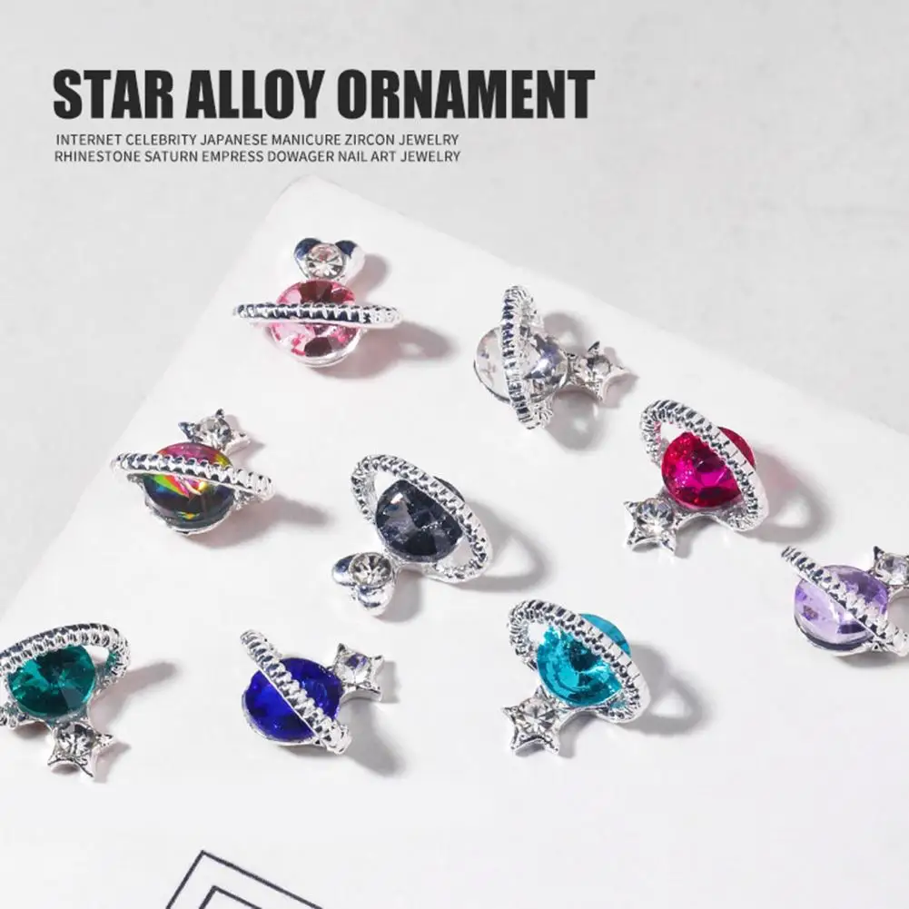 Nail Ornament 10Pcs Delicate Exquisite Alloy  Manicure Cubic Zirconia Nail Charm for Women