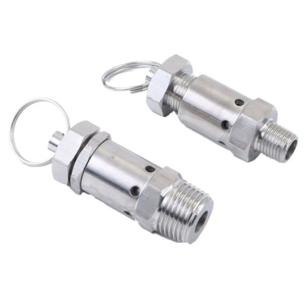 

1/4" 1/2" BSPT Male 0.5-2 2-6 6-10 Bar Adustable 304 316 Stainless Sanitary Spring Pressure Relief Safety Valve Air Compressor