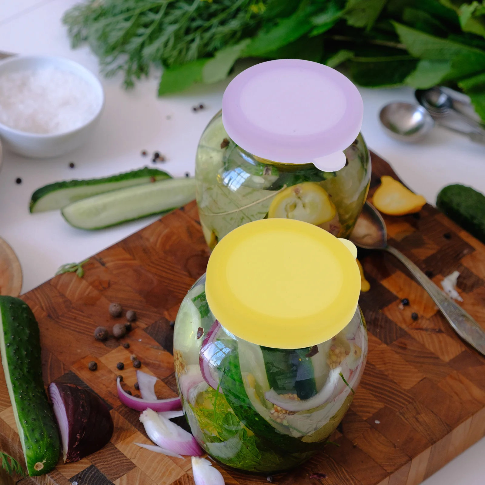 

4Pcs Premium Silicone Sauce Cups Lids Compatible with Stainless Steel Dipping Bowls for Dressing Ketchup Soy Sauce Storage