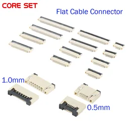 10pcs 0.5mm 1mm Pitch FPC FFC Under Clamshell Socket Flat Cable Connector 4P 5P 6P 8P 10P 12P 14P 16P 20P 22P 24P 30P 34P 40P 50