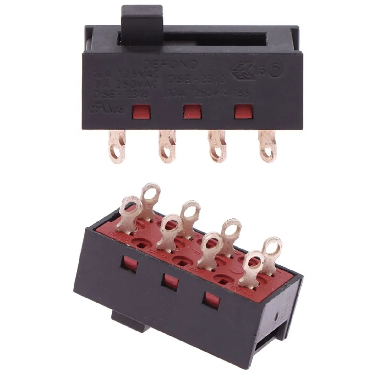 1PC High Quality DSE-2310 Pointed Pins 8 FeetS 3 Files 8A250V Toggle Switch Black Slide Switch For Hair Dryer Parts