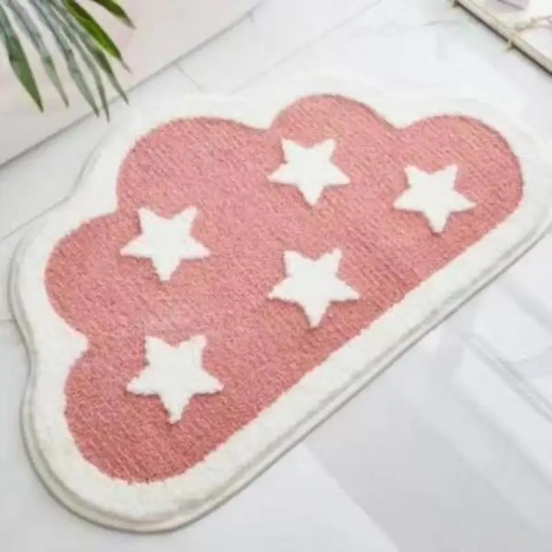 Small fresh fruit imitation cashmere toilet absorbent mat Bathroom toilet household carpet bedroom bedside foot mat