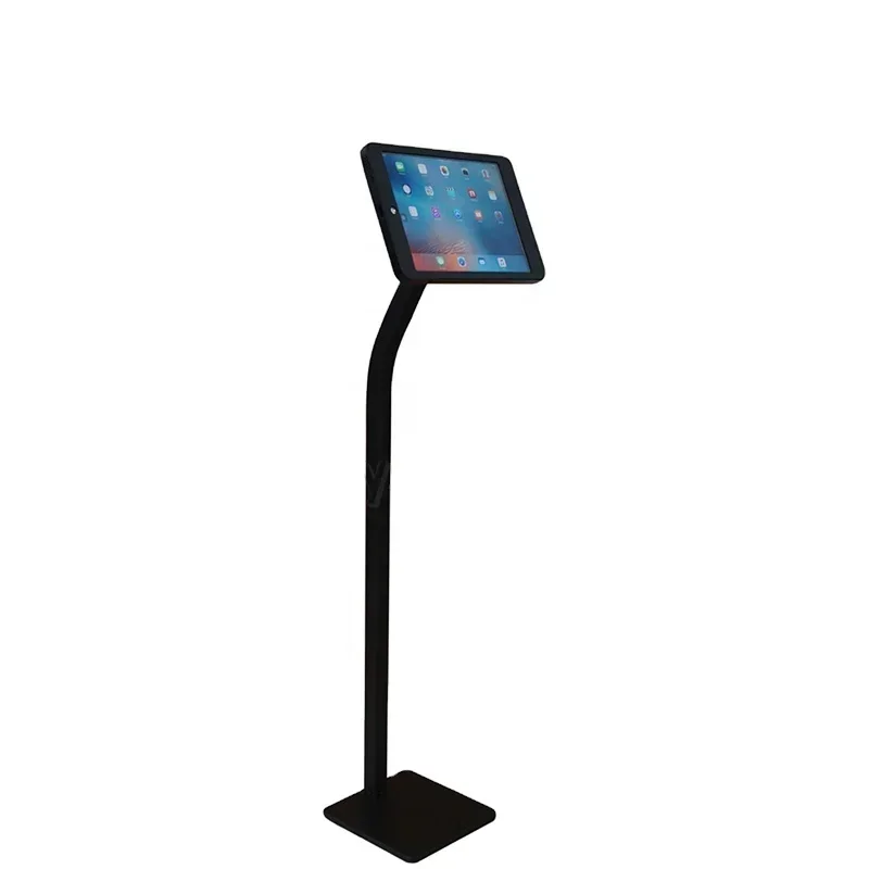 Silver Tablet Security Floor Stand Metal Ipad Display Holder Case Kiosk Anti Theft Housing LockableHot Salescheap And Fine
