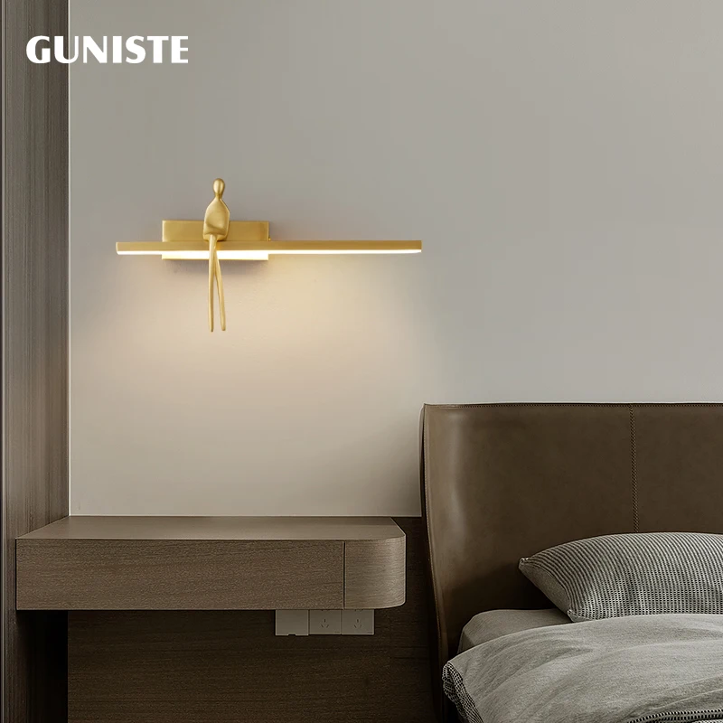 nordic luz de luxo cobre cheio quarto cama longa lampada parede italiano minimalista senior sala estar designer simples lampada parede 01