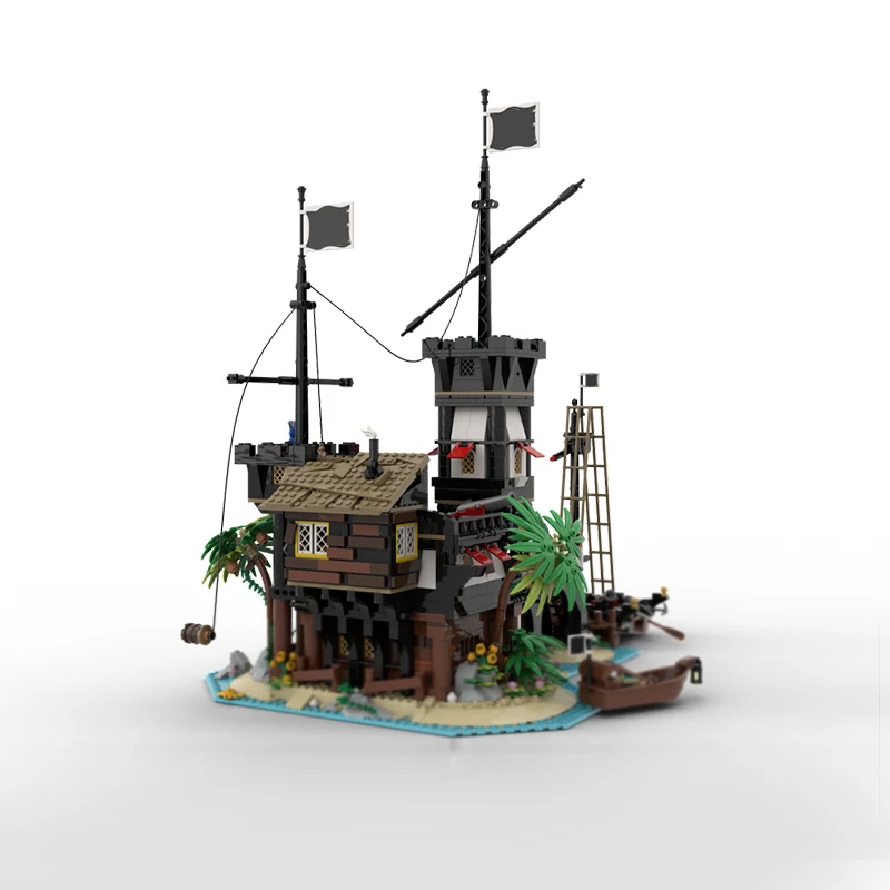 Castelo medieval modelo moc tijolos de construção pirata fortaleza residência tecnologia modular presentes feriado montar crianças brinquedos terno