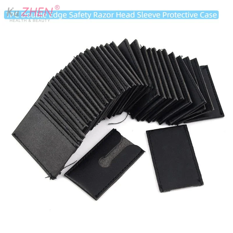 Travel Protable PU Leather Double Edge Safety Razor Head Sleeve Long Handle Universal Protective Case Without Razor Razor Cover