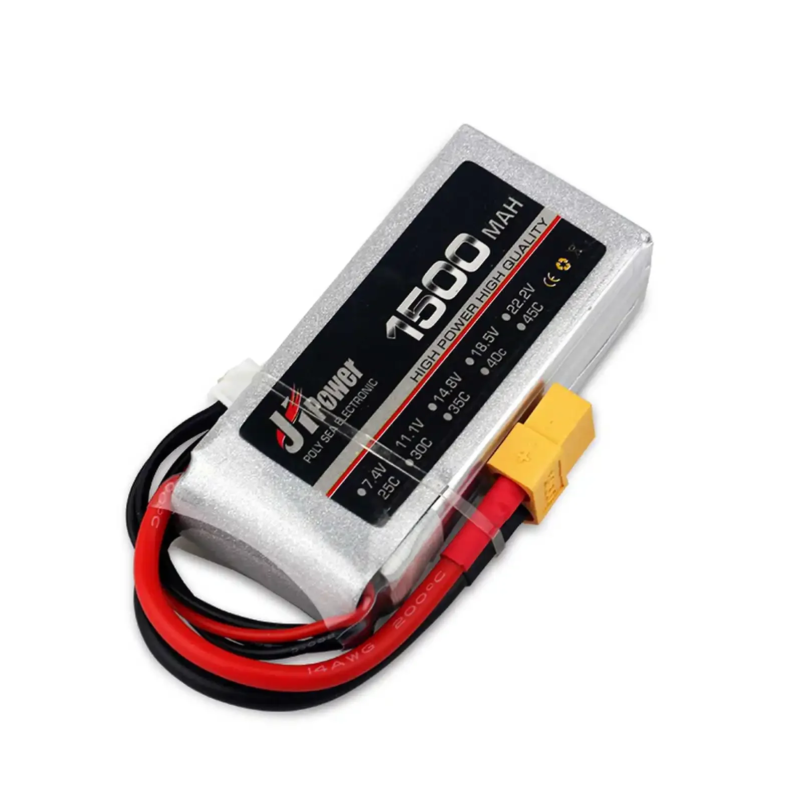 Batería LiPo 2S 3S 4S 6S, 1500mAh, 7,4 V, 11,1 V, 14,8 V, 18,5 V, 22,2 V, 25C, 45C, 100C, para coche, helicóptero, barco, Dron a control remoto