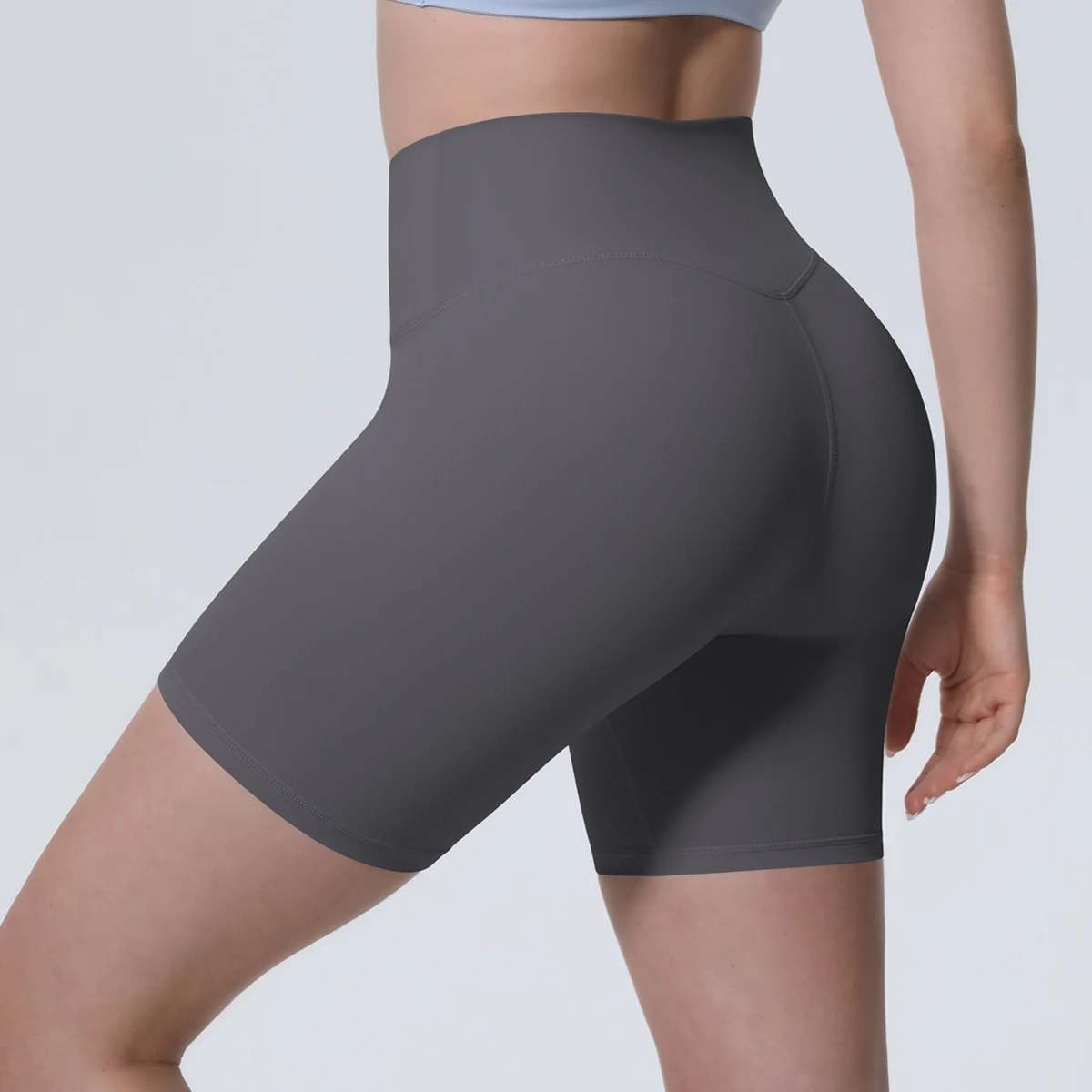 1 Stück Damen Sport-Kurze Yoga-Leggings Einfarbige Hochtaillierte Fitness-Shorts Schnelltrocknende Radfahr-Workout Nahtlose Shorts – Detail 22