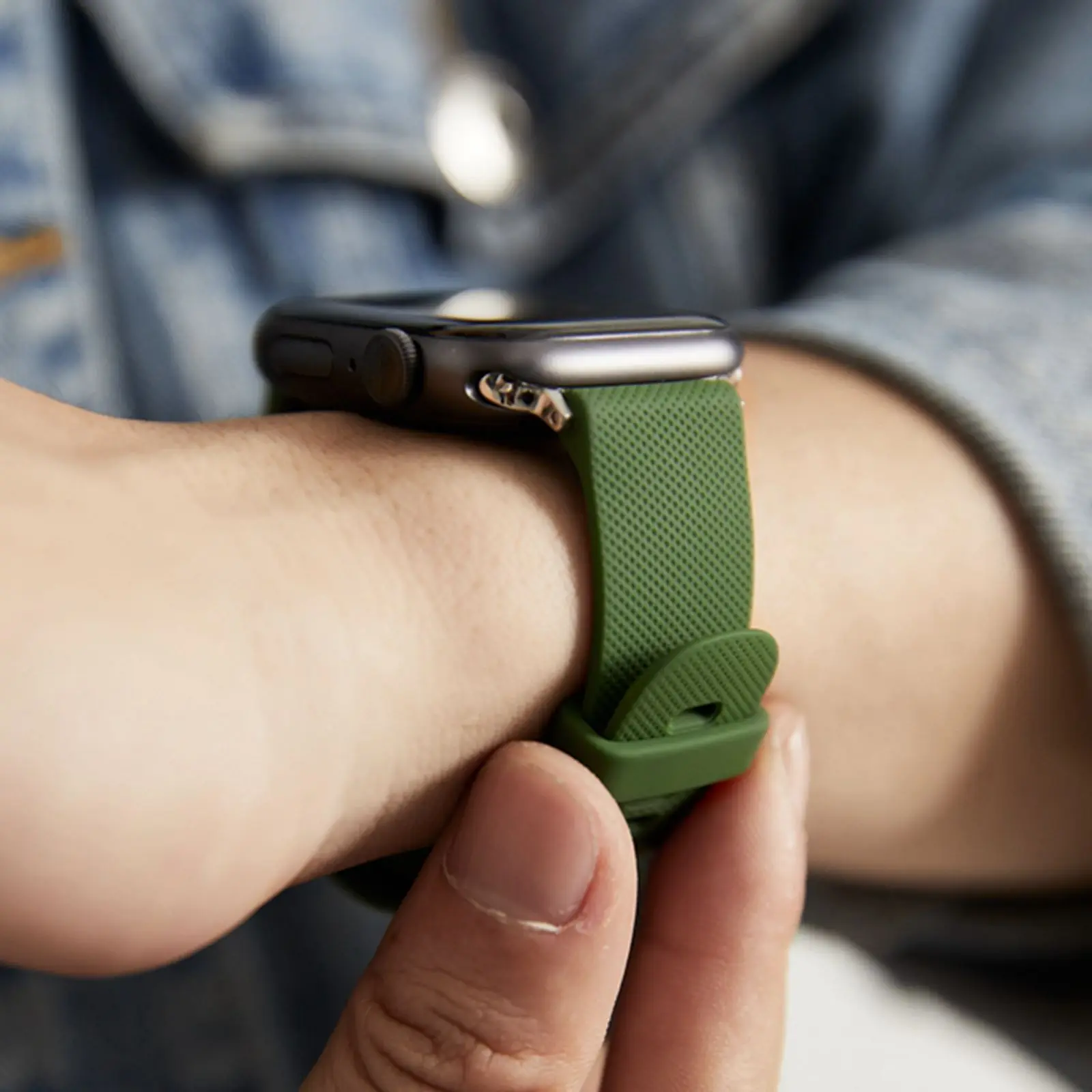 남성용 애플 워치 밴드 실리콘 루프, 아이워치 스트랩 고무