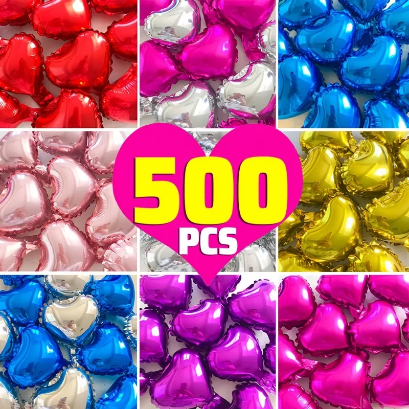 500/25PCS 5 Inch Heart-shaped Balloon Five Pointed Star Heart Foil Balloons for Birthday Event Party Inflatable Globos Supplies