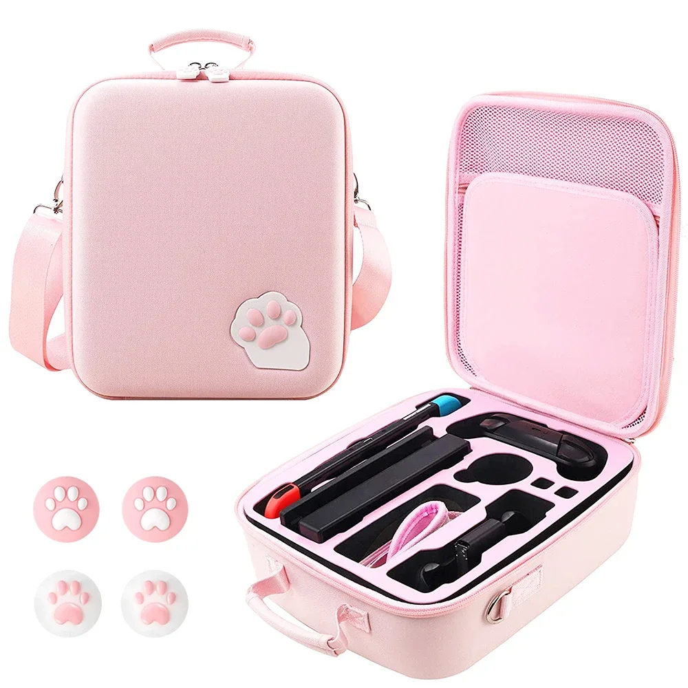 

MINISO Large Hard Travel Carrying Pouch Case Bag for NS Switch OLED System Console and Controllers Game Accessories Storage