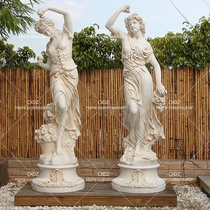 European Style Angel Four Seasons Muse Sculpture Garden Gypsum Statue Wedding Fiberglass Lucky Ornament Home Decor