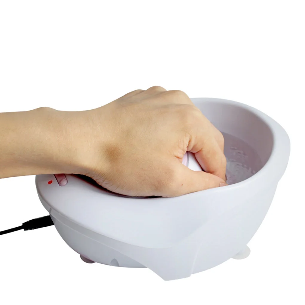 3.5W Electric Bowl for SPA Air Bubble Vibrational Hand Relaxtion Equipment US Plug Portable Electric Manicure Bowl Nail