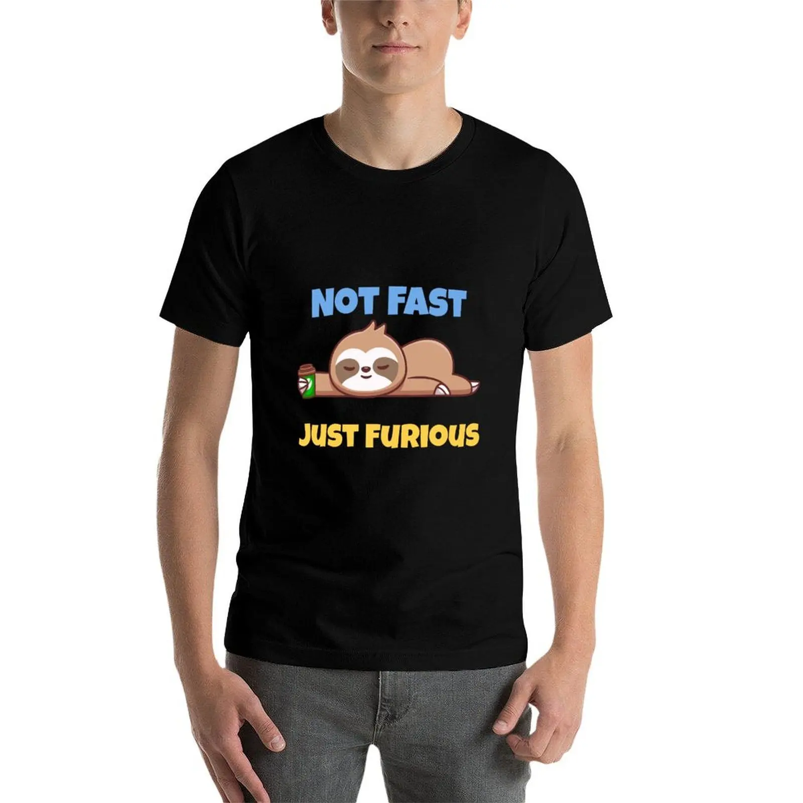 Not Fast Just Furious T-Shirt Big Size Crew Neck T-Shirt - view 4