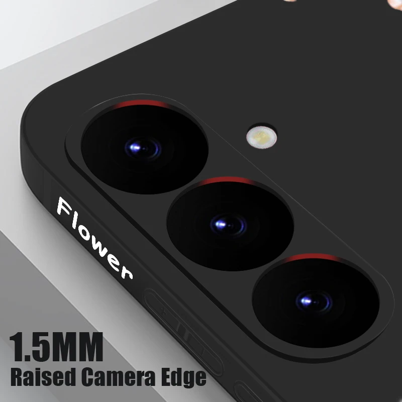 Pink Flowers Pattern Phone Case For Samsung Galaxy A55 A53 A54 A35 A15 A16 S25 S22 S23 S24 Ultra S23 FE Soft Hand Lanyard Cover