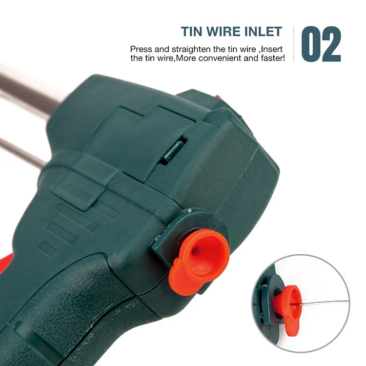 5PCS 60W Kit Solder Listrik dengan Pistol Timah Otomatis & Stasiun Solder Alat Pengelasan Plastik Termasuk Pinset & Kawat