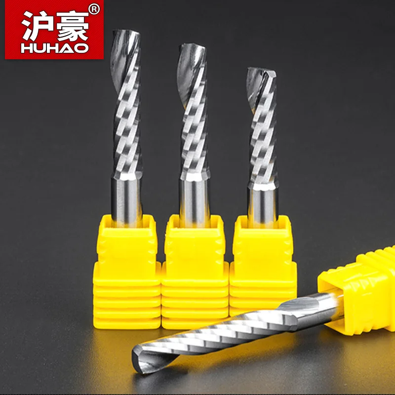 1pc 6mm Single Flute Spiral Cutter Router Bit CNC End Mill for Acrylic Carbide Milling Cutter CNC Tools Machine Accessories