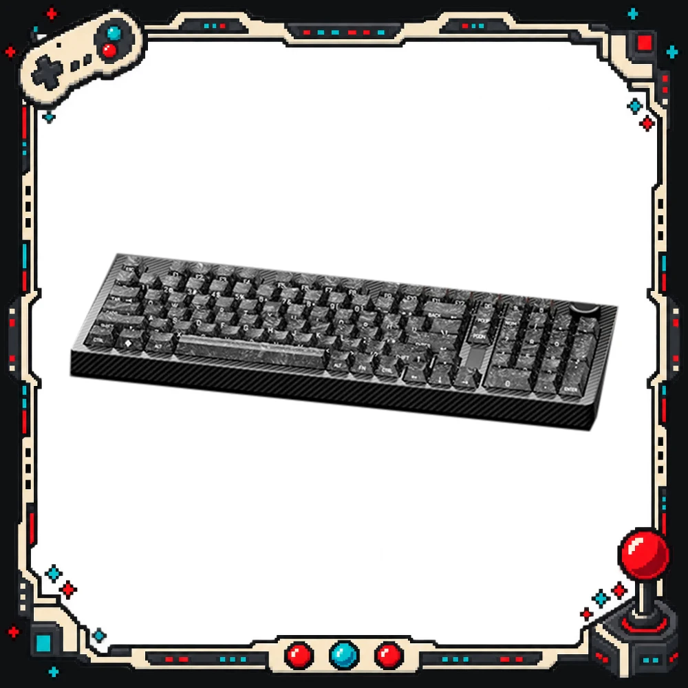 SKN Qinglong Jing Tan Mechanical Keyboard 99 Keys Carbon Fiber Tri Mode Wireless Dual 8K RGB Black Gaming Custom Keyboard
