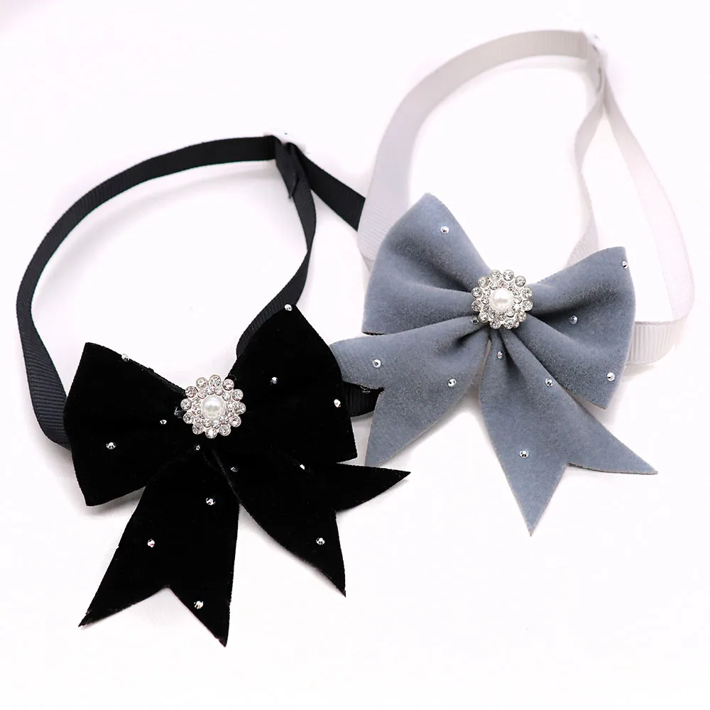 8 قطعة طوق بكلاب الأزهار الشريط الماس اللؤلؤ الكلب الاستمالة اكسسوارات اليدوية قابل للتعديل السائبة ربطة القوس فيونكة للكلاب مستلزمات الحيوانات الأليفة