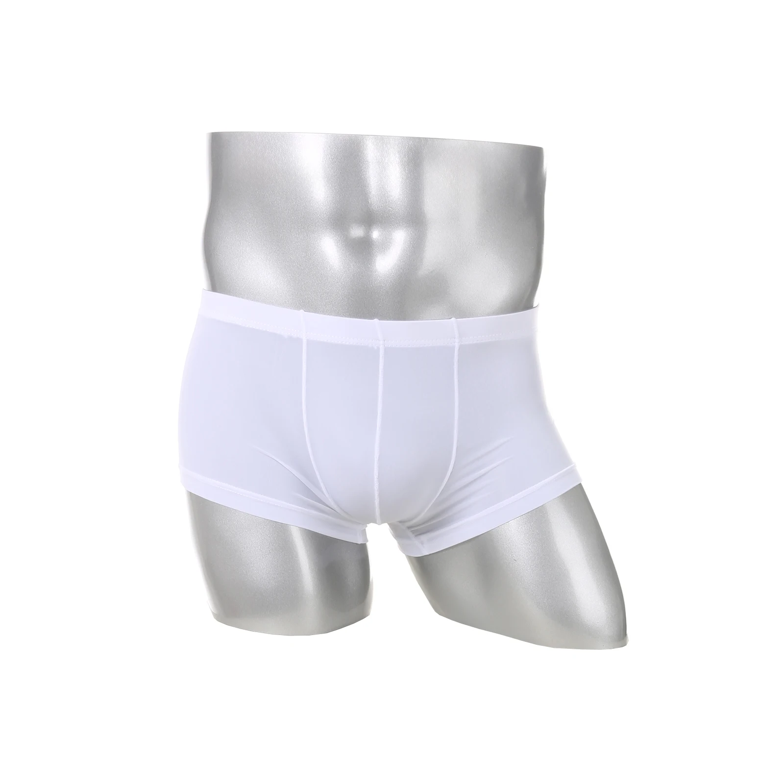 

Men's Sexy Sheer Underwear U Convex Pouch Ice Silk Boxers Man Ultra-Thin Breathable Mini Boxer Shorts Soft Underpants Transpa