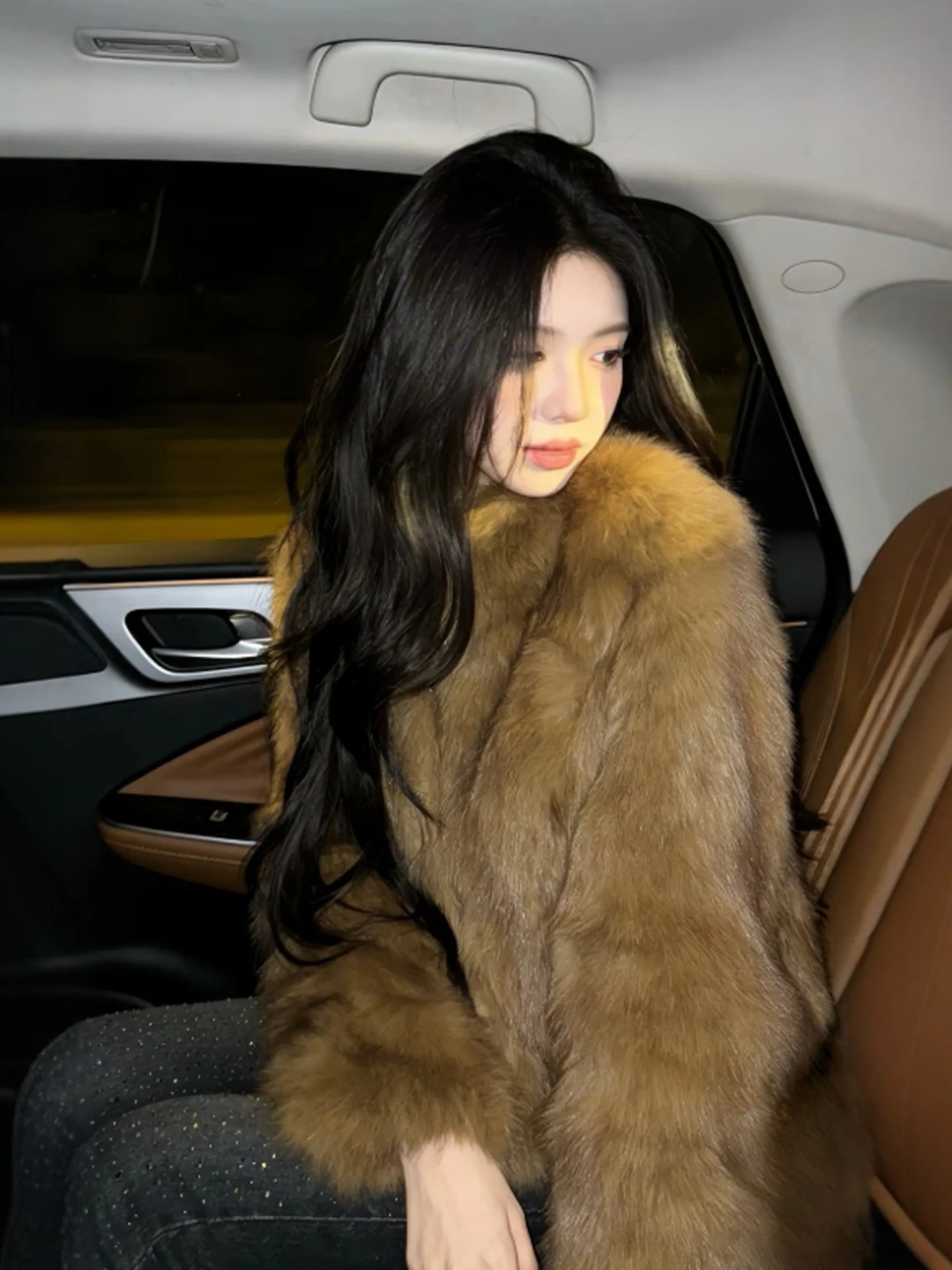 

Изысканная шуба из искусственного меха и кожи, очень красивая, зимняя верхняя одежда, размер S-L