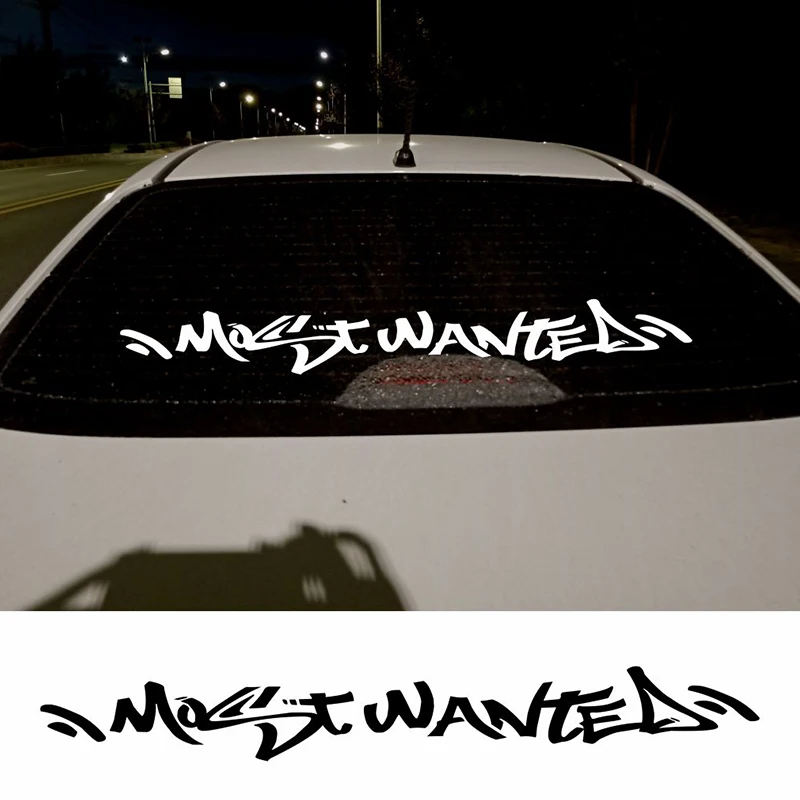 Graffiti más buscado pegatina de coche calcomanía delantera trasera parabrisas Banner parachoques Auto vehículo vinilo Decoración