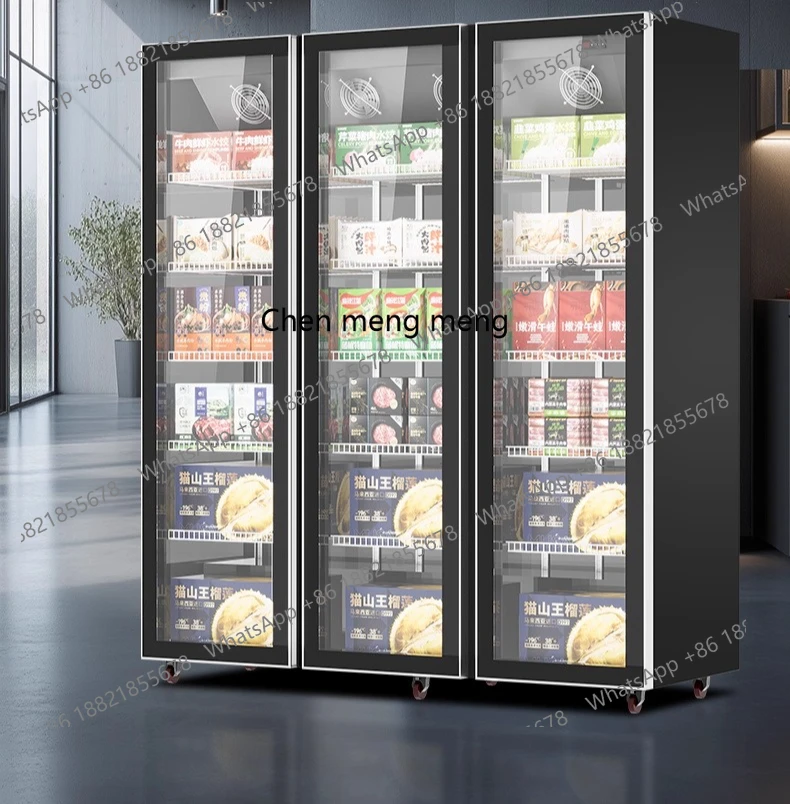 

Frozen Display Commercial Upright Freezer Quick Frozen Refrigerator Supermarket Ice Cream Beef Fresh Cabinet