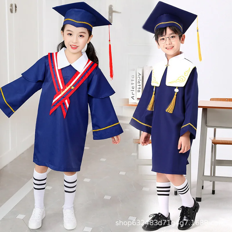 Kinder Kinder Schuluniform Bühnen performance Cosplay Kleidung Foto Kostüm Studenten Bachelor Abschluss kleid Hut Anzug