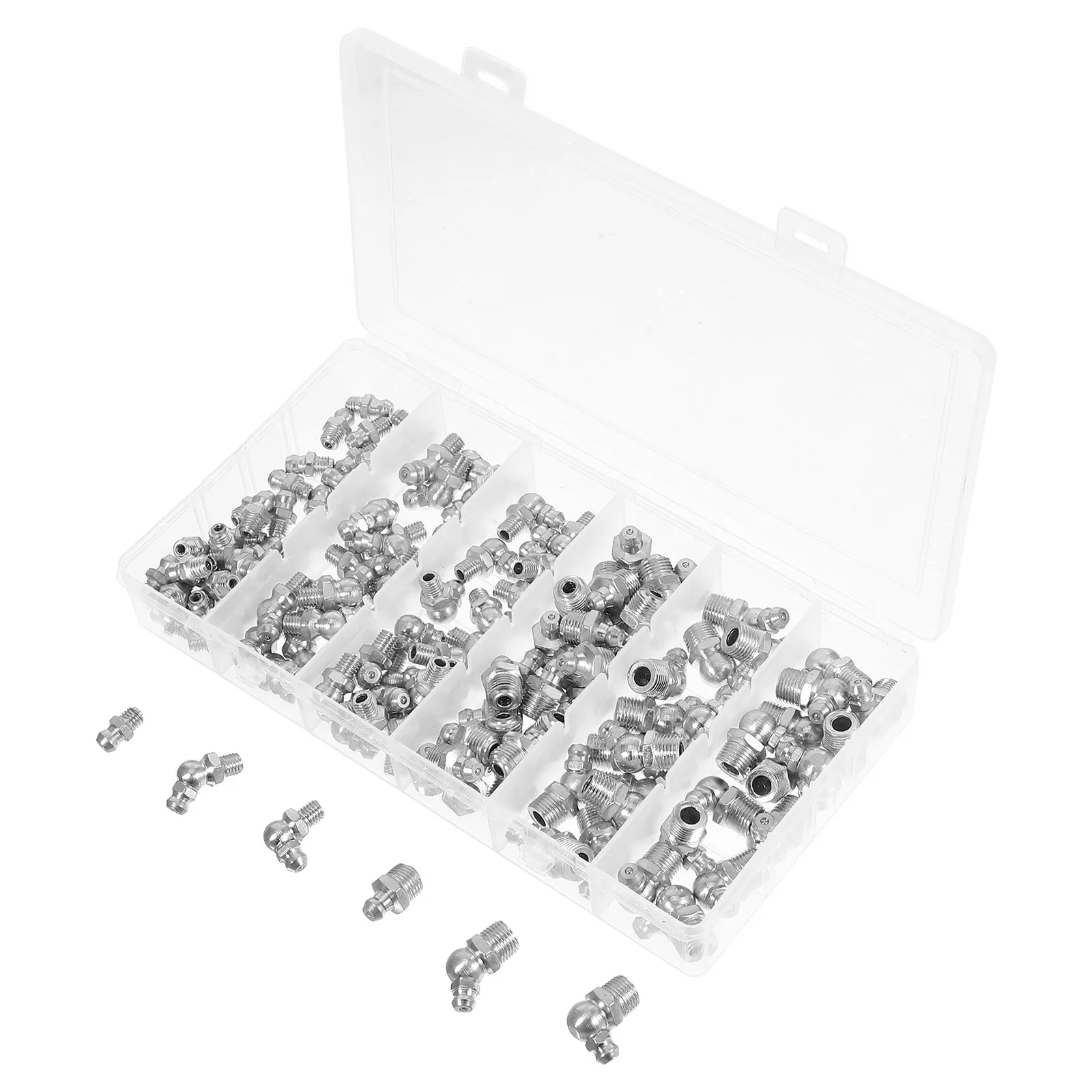 

1Set High-Carbon Steel Grease Fittings Kit Galvanized Corrosion-Resistant Precision Metric Assortment for Automotive Machinery