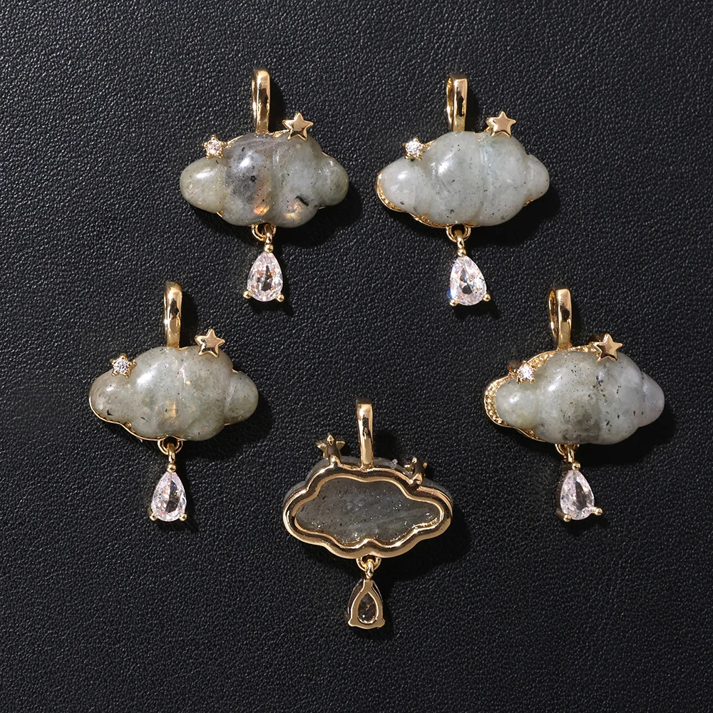 1 Stück Naturstein-Quarz-Anhänger mit Stern- und Wolken-Design, Amethysten und Tigerauge-Perlen für DIY-Schmuckherstellung – Detail 9